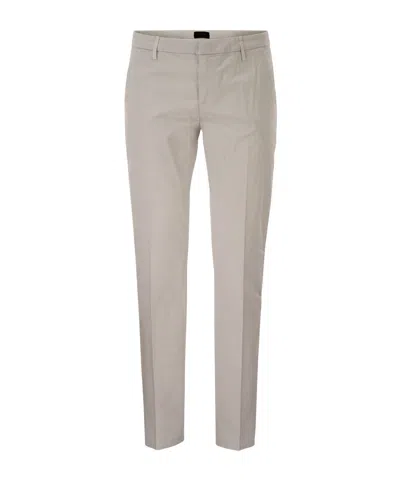 Dondup Stretch Gabardine Chino In Gray