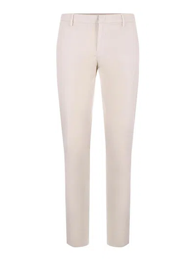 Dondup Stretch Gabardine Trousers In White