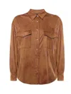 Dondup Stretch Polyester Blend Shirt In Brown