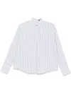 Dondup Striped Blouse In 890 Bianco E Blu