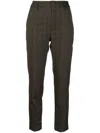 Dondup Striped Cropped Trousers In 褐色