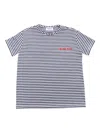 Dondup White And Blue Striped T-shirt In Blue