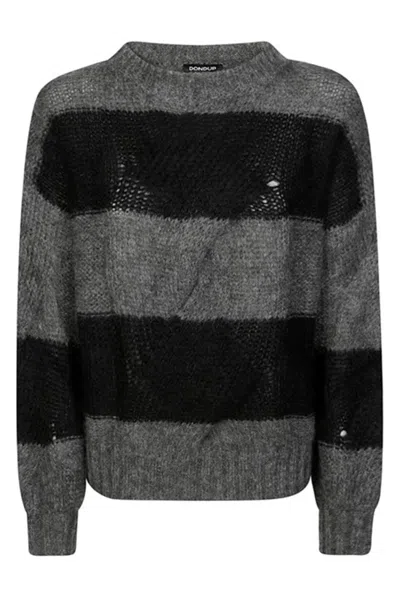 DONDUP STRIPED MOHAIR BLEND SWEATER