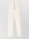 Dondup Striped Pattern Cropped Trousers With Button Detailing In Neutral