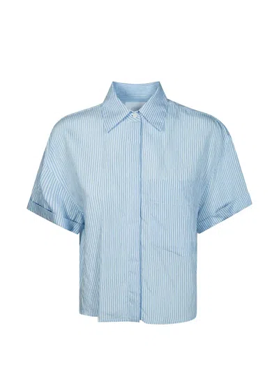 Dondup Striped Shirt In Blue