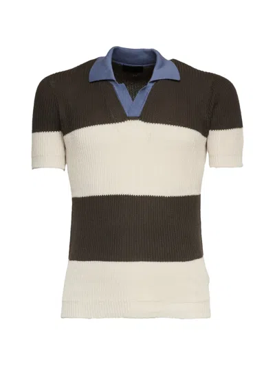 Dondup Striped Short-sleeve T-shirt In Neutral