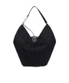 Dondup Large Pinstripe-pattern Shoulder Bag In Black