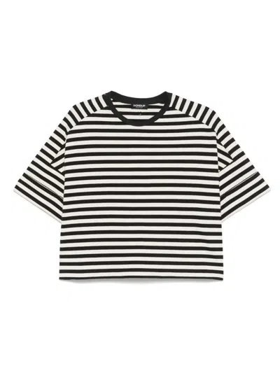 Dondup Striped T-shirt In Black