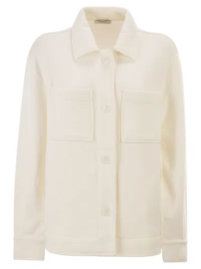 Dondup Structured White Viscose Blend Shirt Jacket In Pink