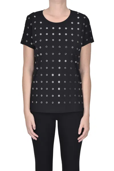 Dondup Studded T-shirt In Black
