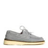 Dondup Suede Boat Shoes With Interchangeable Laces In Grey