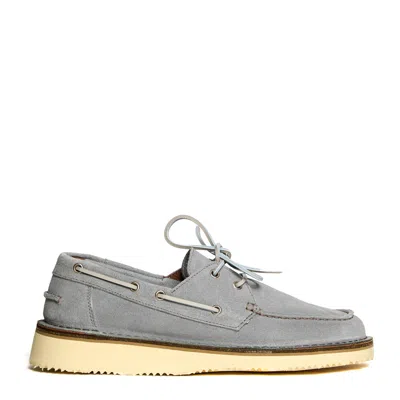 Dondup Suede Boat Shoes With Interchangeable Laces In Grey