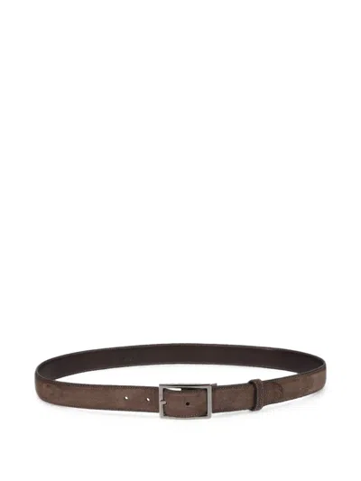 Dondup Suede Buckle-fastening Belt In Brown