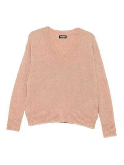 Dondup V-neck Sweater In Brown