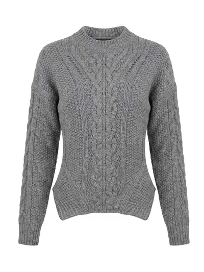 Dondup Long-sleeve Crew-neck Sweater In Gray