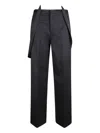Dondup Suspenders-detail Trousers In Blue