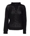 Dondup Crew Neck Embroidered Sweater In Black