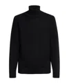 Dondup Man Turtleneck Midnight Blue Size 40 Wool In Black