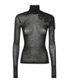 Dondup Dolcevita Embroidered-turtleneck T-shirt In Black