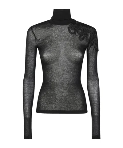 DONDUP DOLCEVITA EMBROIDERED-TURTLENECK T-SHIRT