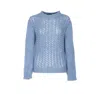 Dondup Mock-neck Embroidered Sweater In Blue