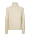 Dondup High Neck Relaxed Fit Sweater With Ribbed Detailing In Neutral