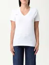 Dondup Besticktes T-shirt Mit V-ausschnitt In White