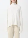 Dondup Woman Turtleneck White Size 8 Wool In Weiss