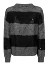 Dondup Striped Mohair Blend Sweater In Gray