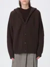 Dondup Brown Solid Shawl Neck Sweater In Brown