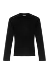 Dondup Ribbed Black Sweater With Decorative Shoulder Buttons In Black