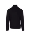 Dondup High Neck Ribbed Turtleneck Sweater In Black