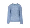 Dondup Mock-neck Embroidered Sweater In Blue