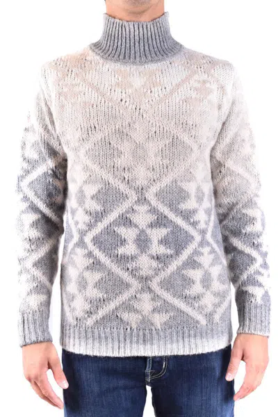 Dondup Knitwear With Geometric Pattern And Turtleneck In Multicolor