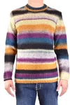 Dondup Striped Crew Neck Sweaters In Multicolor