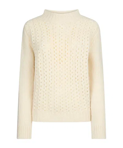 Dondup White Sweater With Classic Fit In Multi
