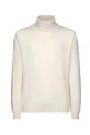 Dondup Turtleneck Knitwear Sweaters Ribbed Finish In White
