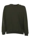Dondup Comfort-fit Cotton Blend Crew Neck Sweatshirt In Green