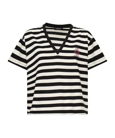 Dondup Striped Jersey T-shirt In Multi