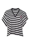 Dondup Striped Jersey T-shirt In Multi