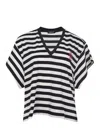 Dondup Striped Jersey T-shirt In Multi
