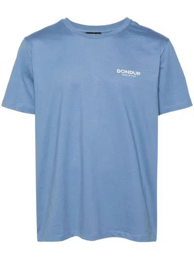 Dondup Logo-print Cotton T-shirt In Blu