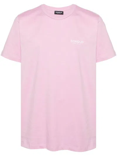 Dondup Logo-print Cotton T-shirt In Rosa