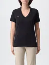 Dondup V-neck Embroidered T-shirt In Black