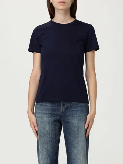 DONDUP T-SHIRT DONDUP WOMAN COLOR BLUE,H31023009