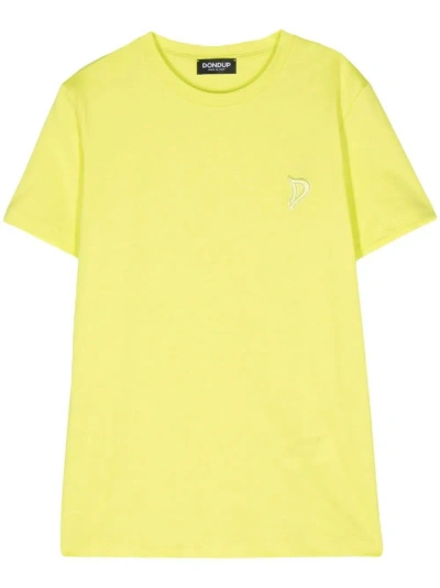 Dondup Embroidered-logo Cotton T-shirt In Green