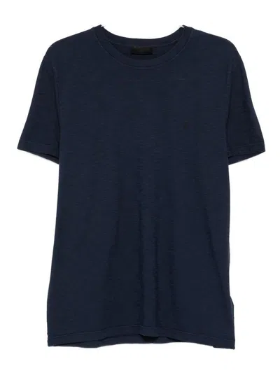 Dondup T-shirt In Blue Cotton With Logo