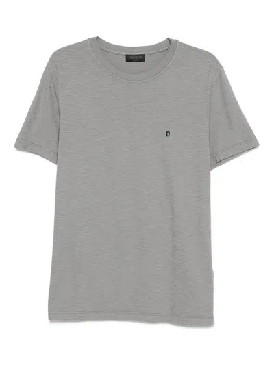 Dondup T-shirt In Grey Cotton With Logo In Gray