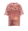 Dondup Crewneck Graphic Print Short Sleeves Relaxed Fit In Pink