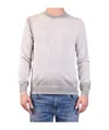 Dondup Crew Neck Long Sleeves Ribbed Cuffs In Gray